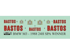 Decal – BMW M3 - Winner 1988 Spa 24 Hours - Bastos missing logos 1/24